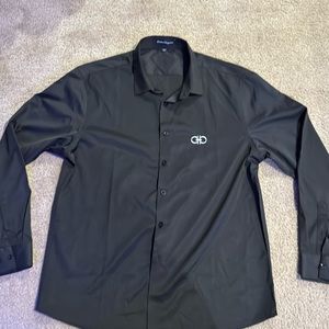 Black colored Ferragamo dress shirt with gancini logo